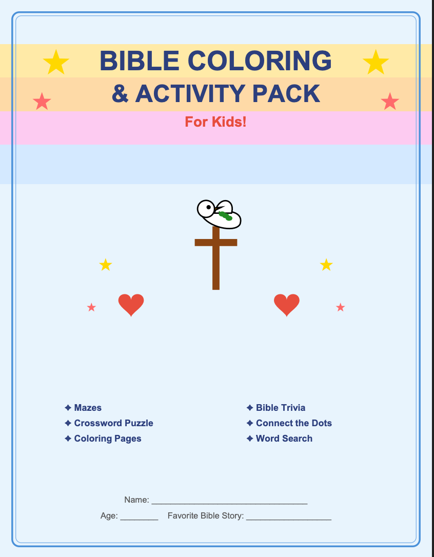 Printable Bible Coloring & Activity Pack